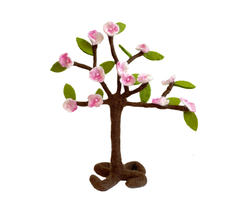 Boom met bloemen roze