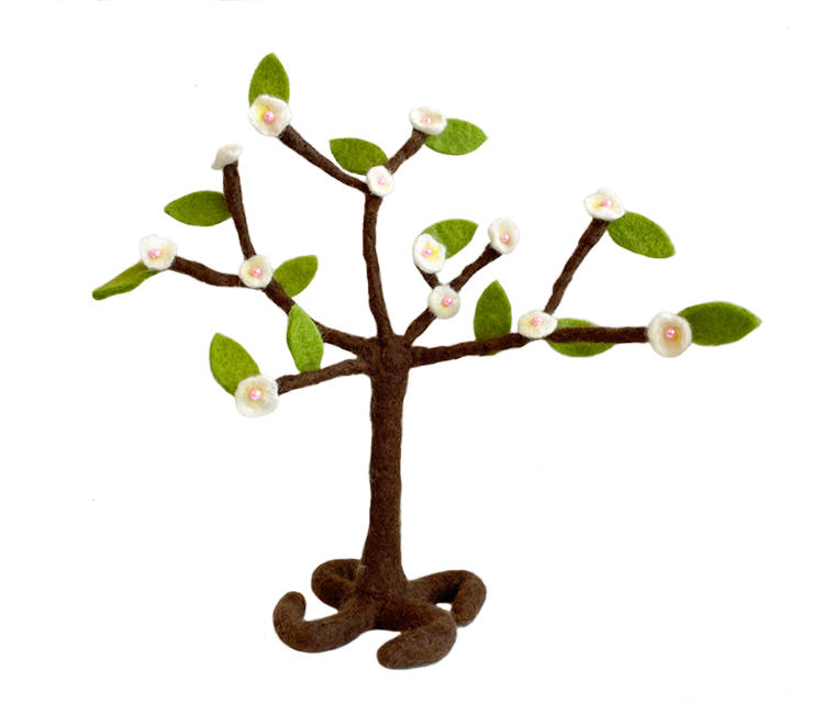 Boom met bloemen wit