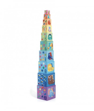 Djeco stapeltoren regenboog
