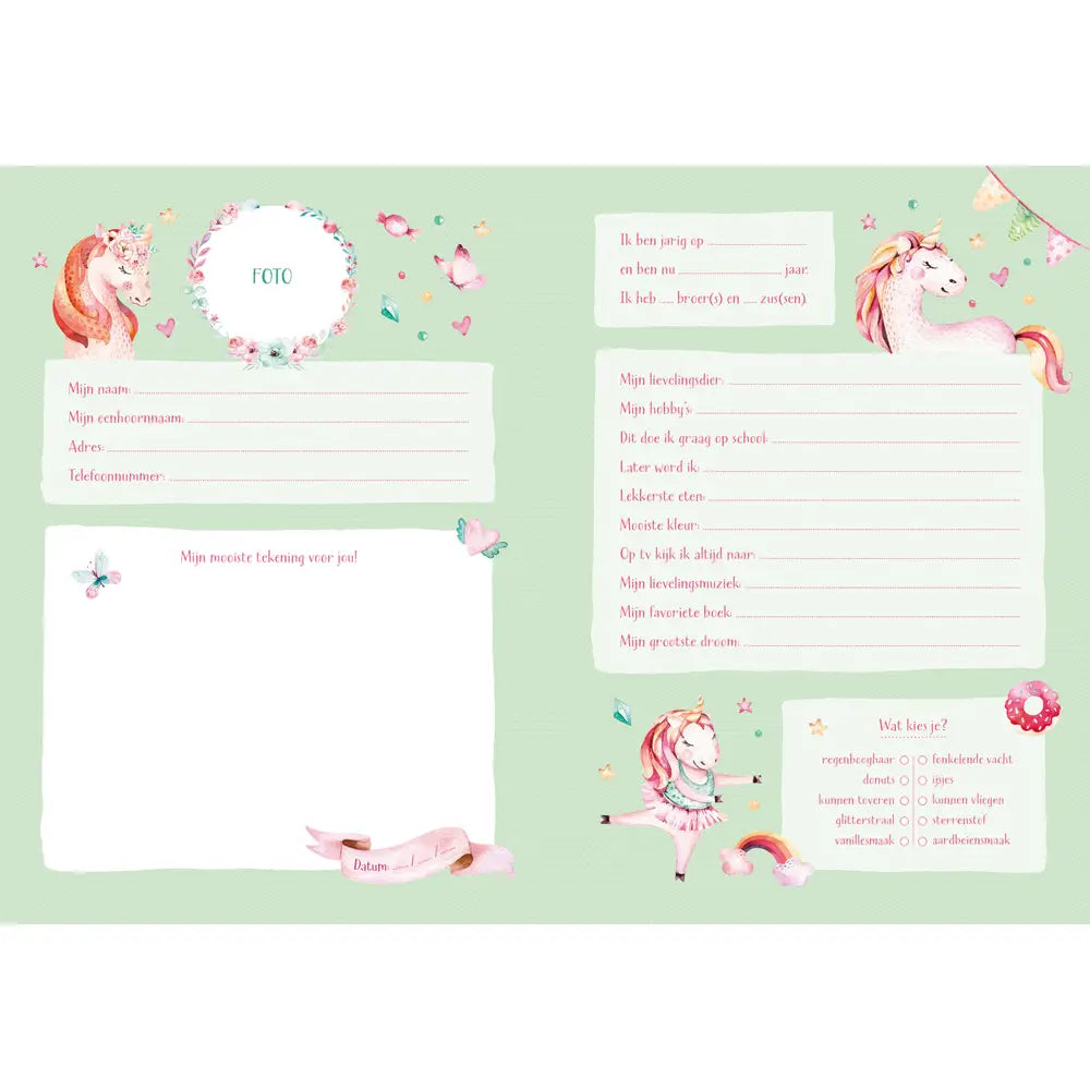 Ik hou van eenhoorns vriendenboek