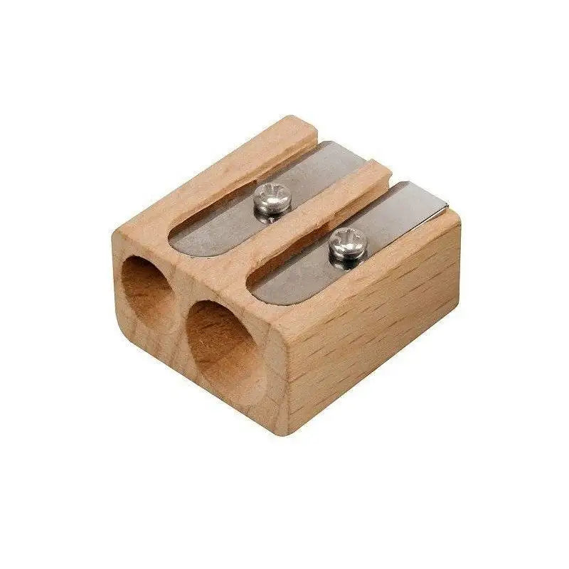 Houten puntenslijper met 2 gaten