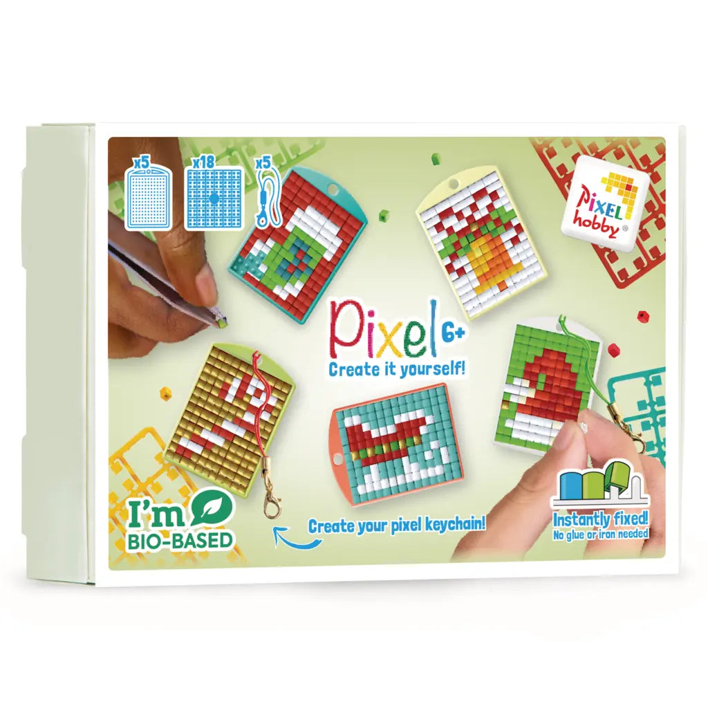 Pixel classic sleutelhangerset van 5 - kerst