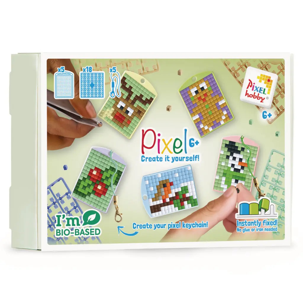 Pixel classic sleutelhangerset van 5 kerst II
