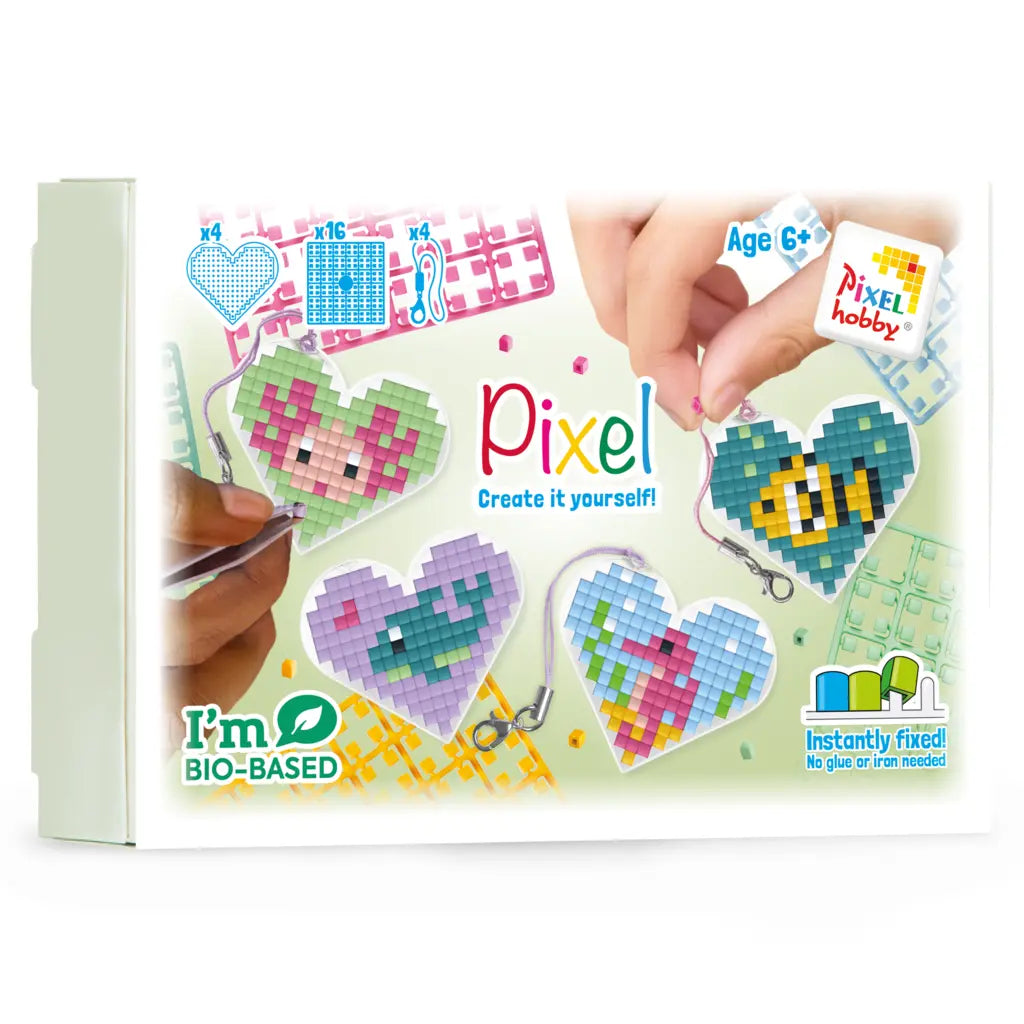 Pixel classic hartjes sleutelhangerset van 4 zeedieren