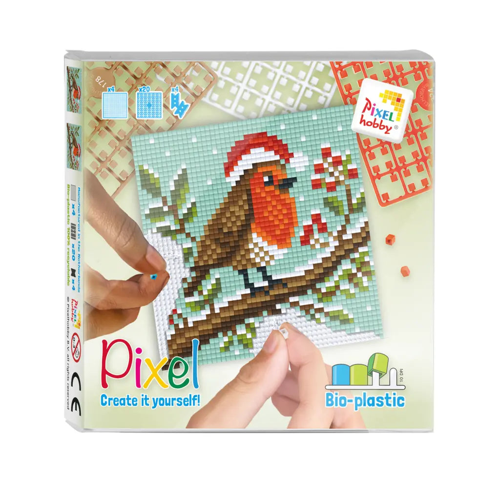 Pixel classic set kerst vogel