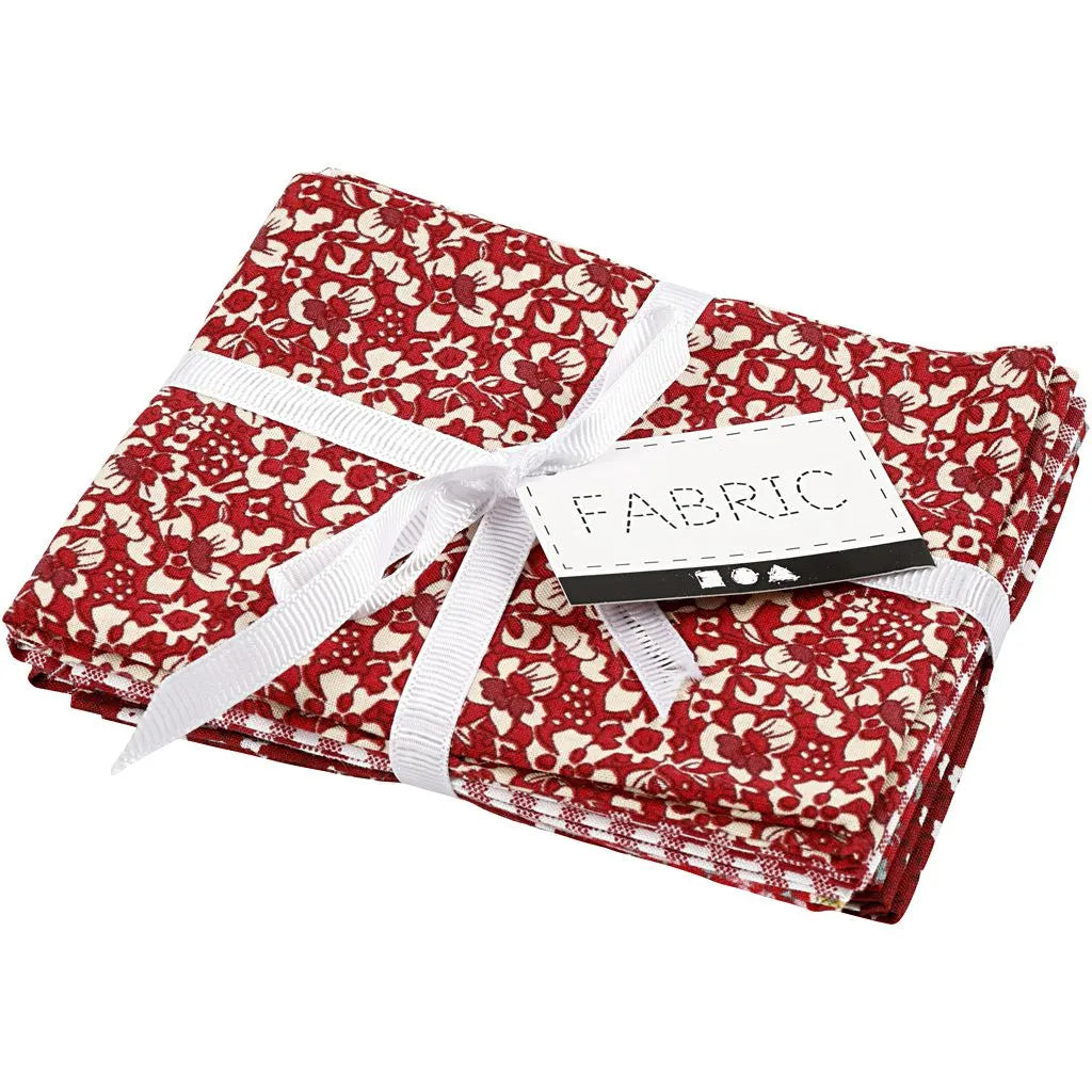 Patchwork stofset rood