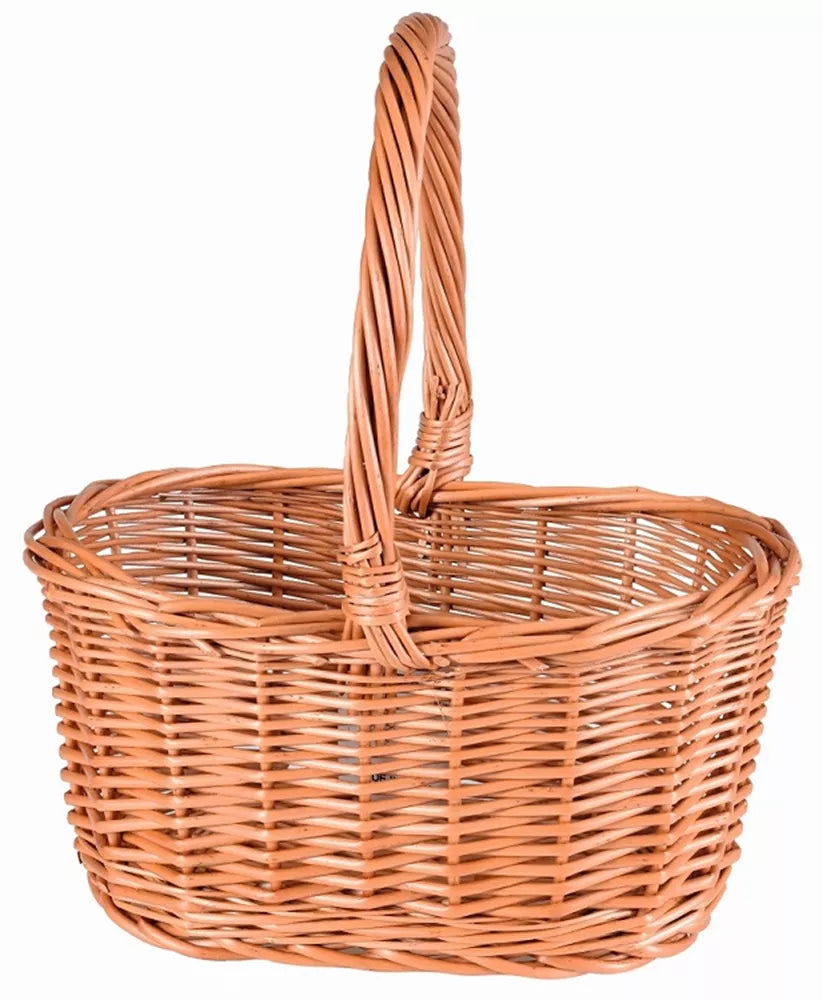 Rieten mandje met groot handvat
