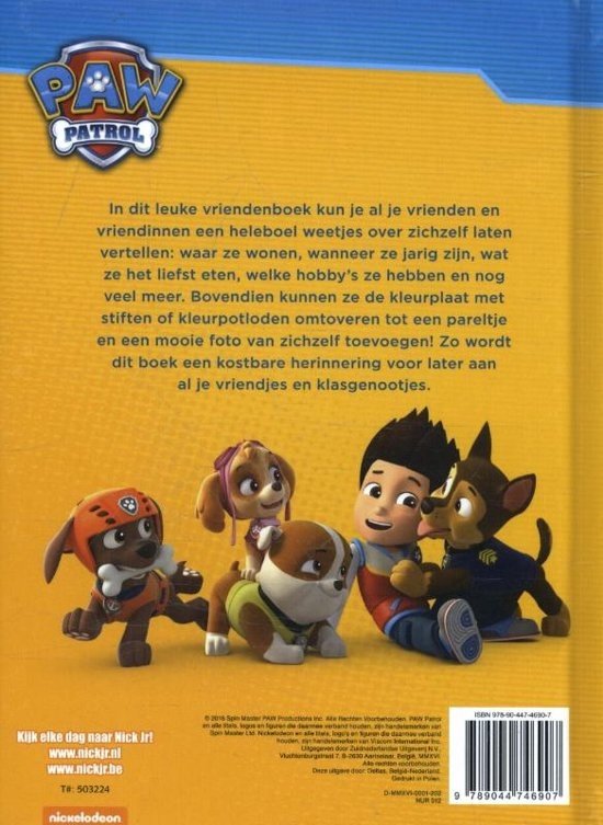 PAW Patrol vriendenboek