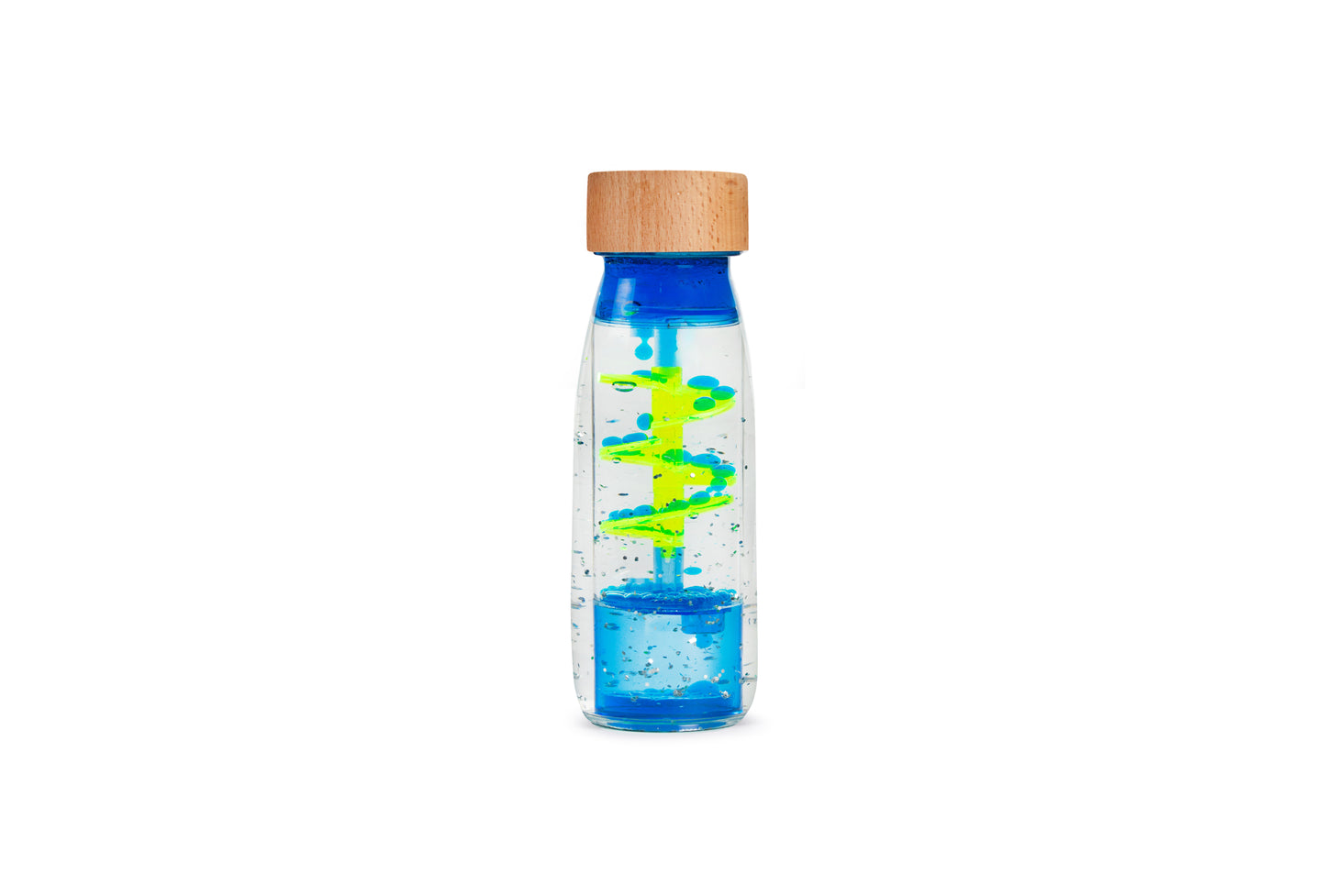 Petit Boum sensorische fles spiraal blauw