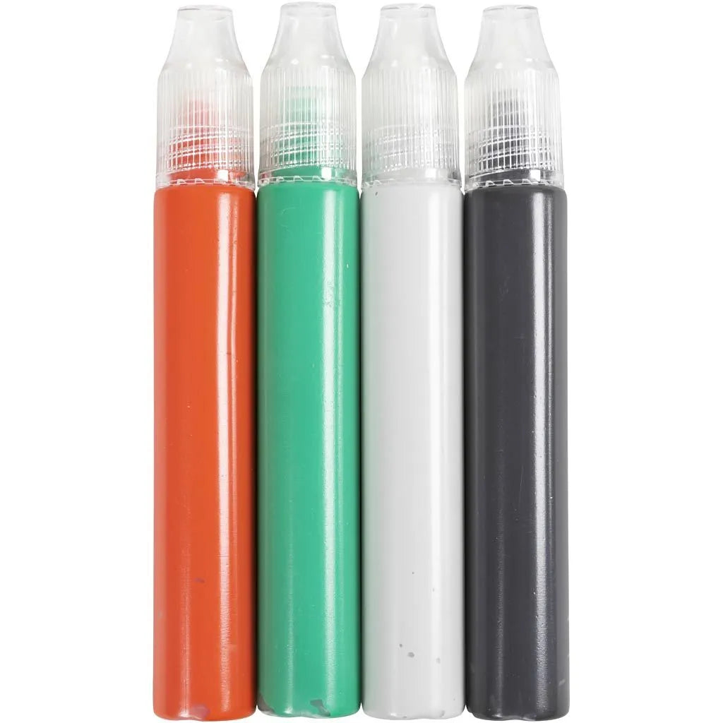 Kaarsenstiften zwart, rood, groen, lichtgrijs