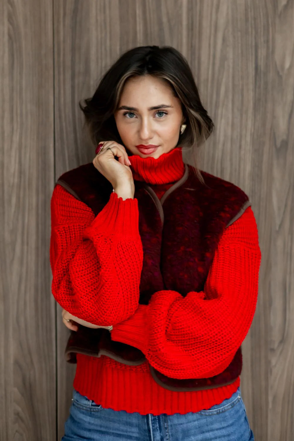 Gilet camino red multi dots