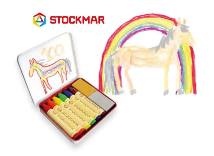 Stockmar 100 regenboogeditie 6 staafjes + 2 blokjes