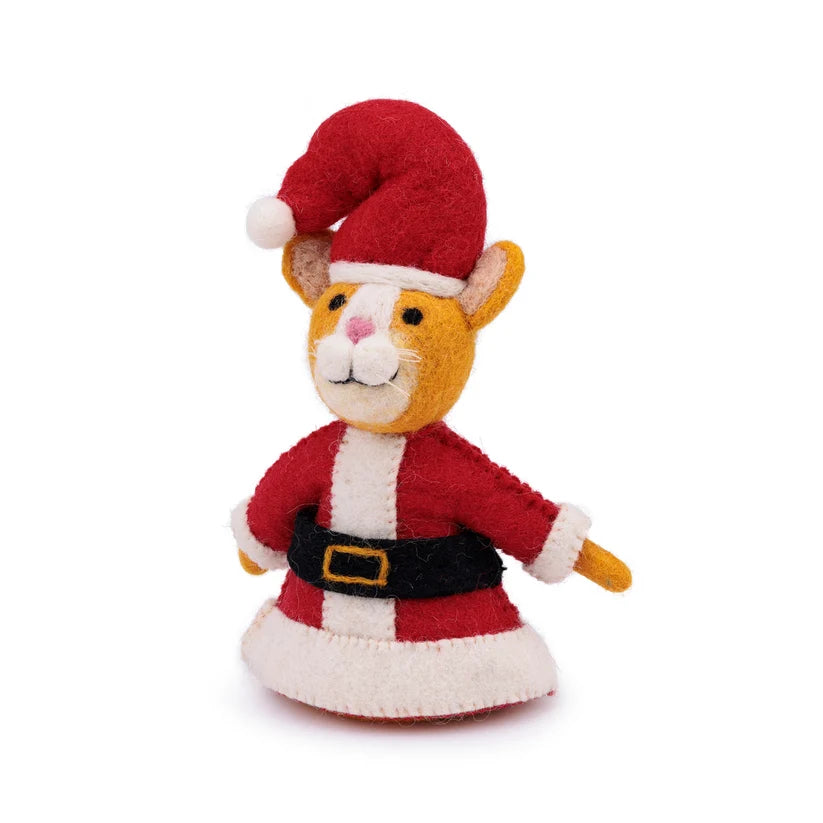 Decoratie kat kerstman