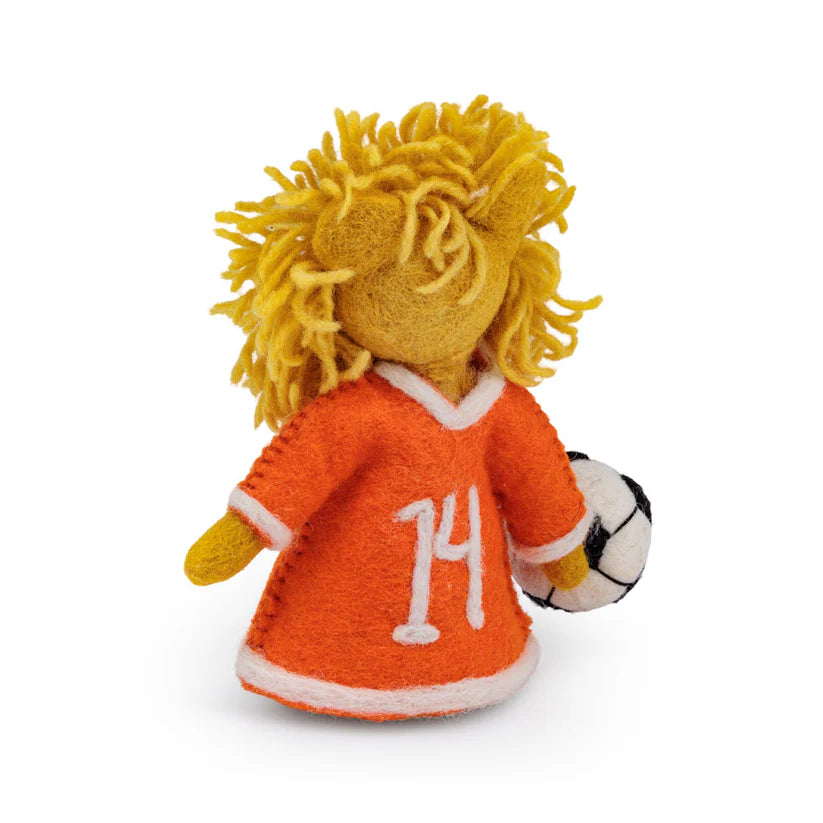 Decoratie leeuw met voetbal