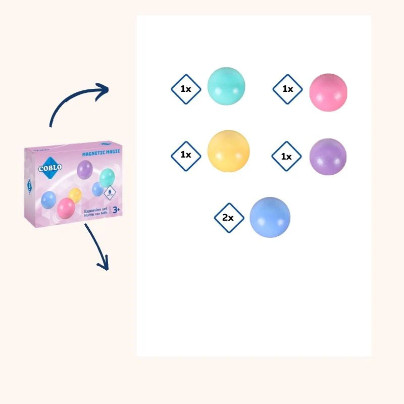 Coblo knikkerbaan ballen pastel