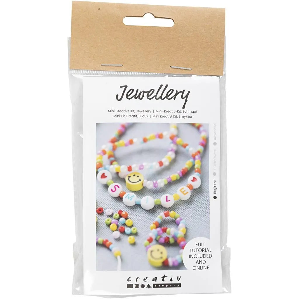 Mini hobbyset sieraden armband en ring smiley