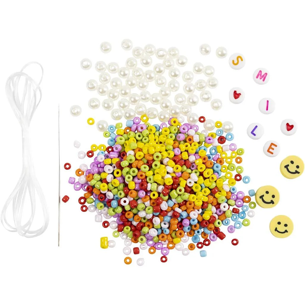 Mini hobbyset sieraden armband en ring smiley