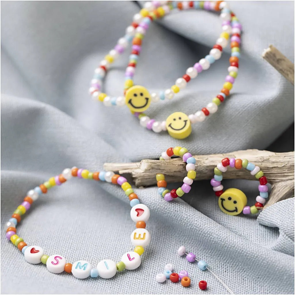 Mini hobbyset sieraden armband en ring smiley
