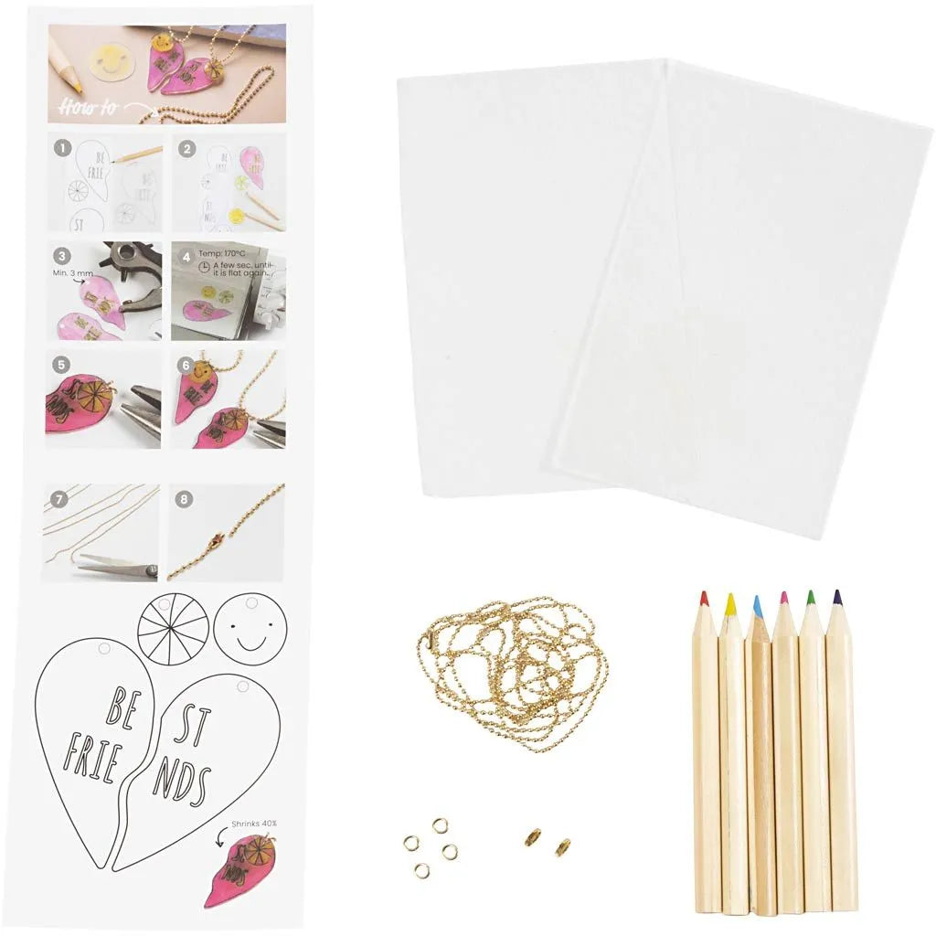 Mini hobbyset sieraden vriendschapskettingen van krimpfolie
