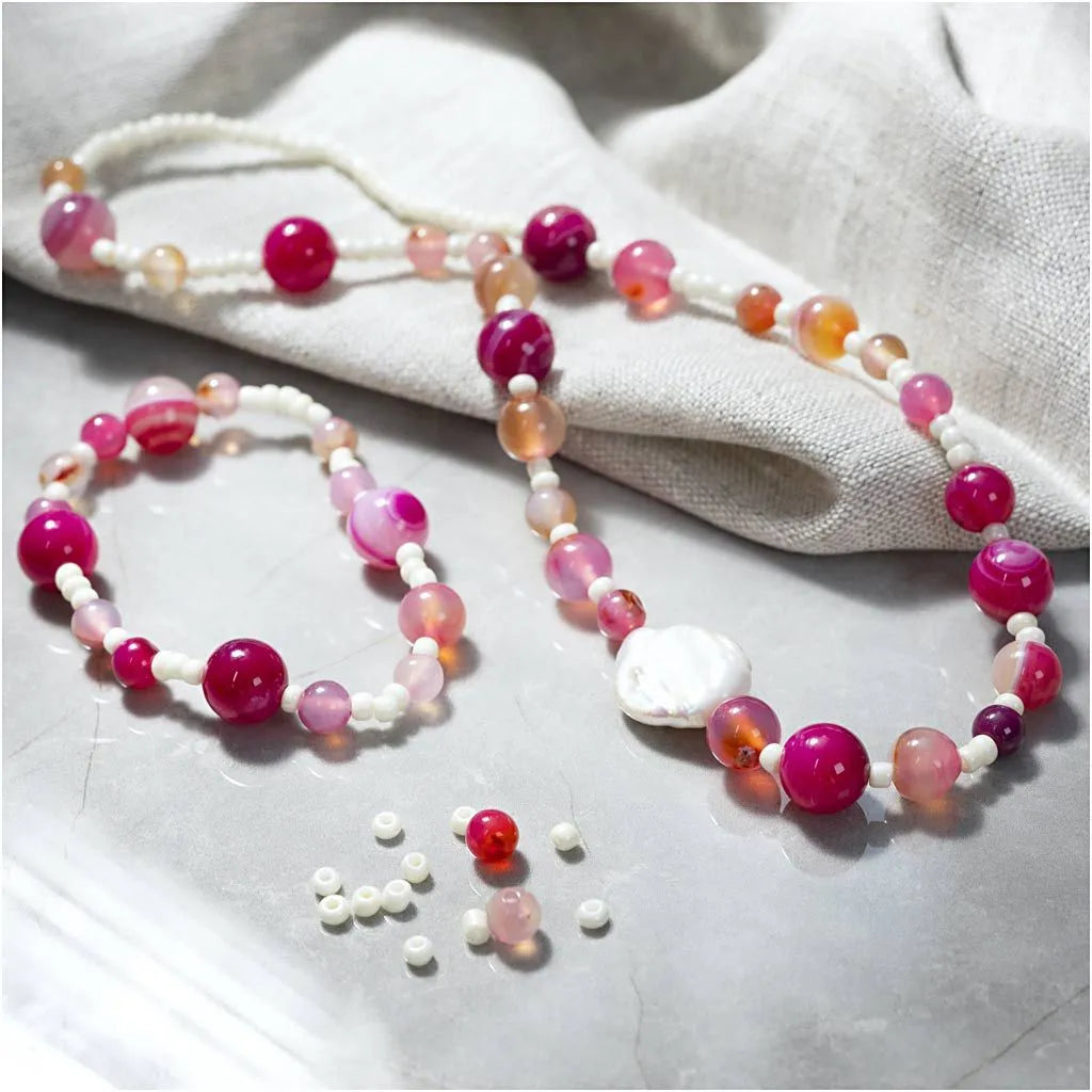 Mini hobbyset sieraden halsketting en armband roze