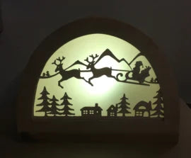 De Noest kerstman in slee silhouet