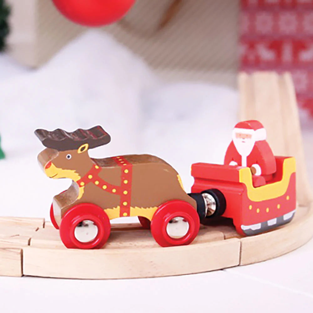 Bigjigs santa sleigh with reindeer