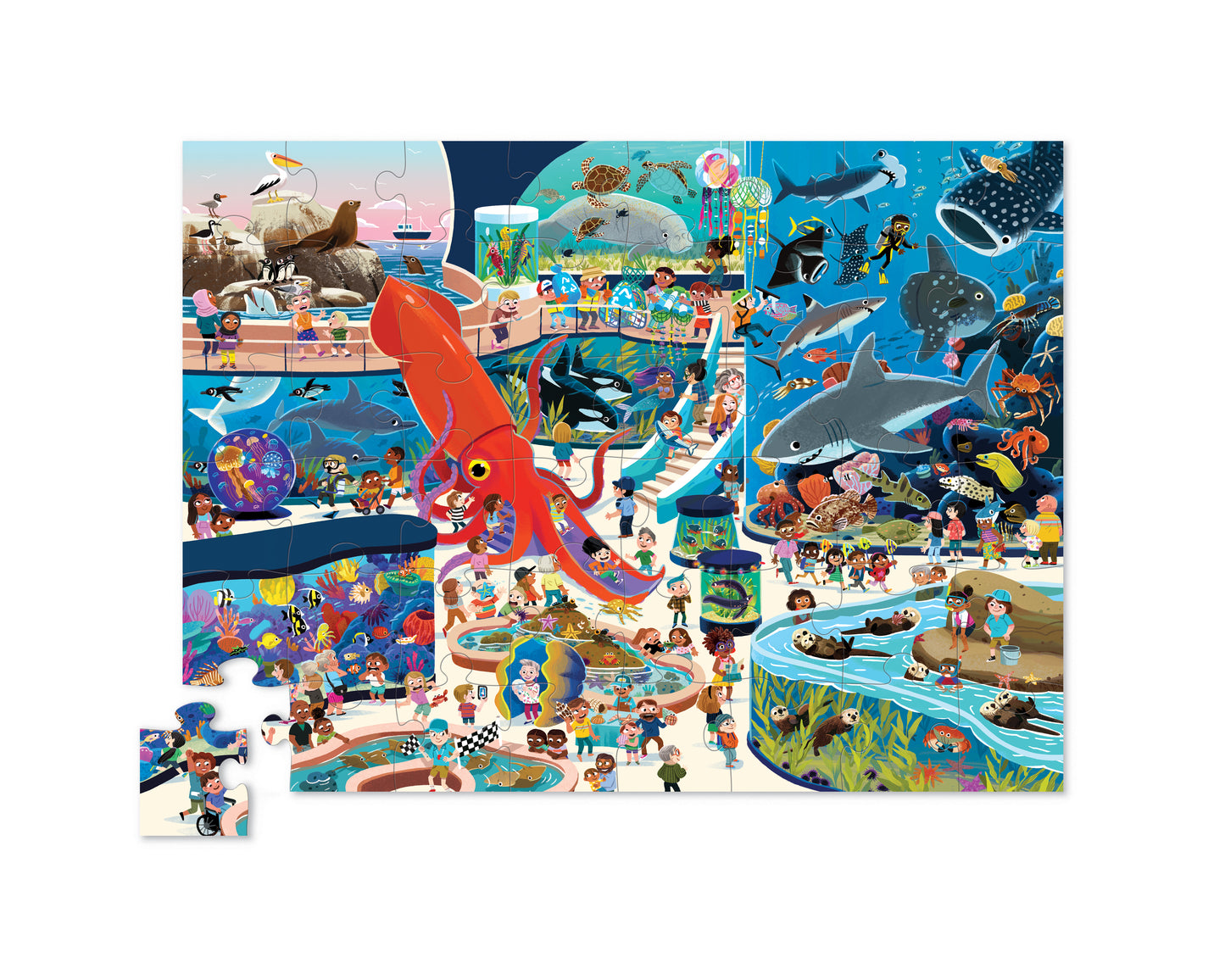 Puzzel dag in het aquarium