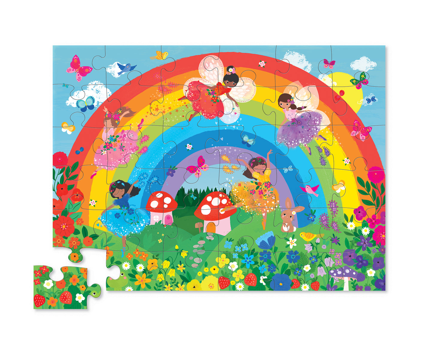 Vloerpuzzel over de regenboog