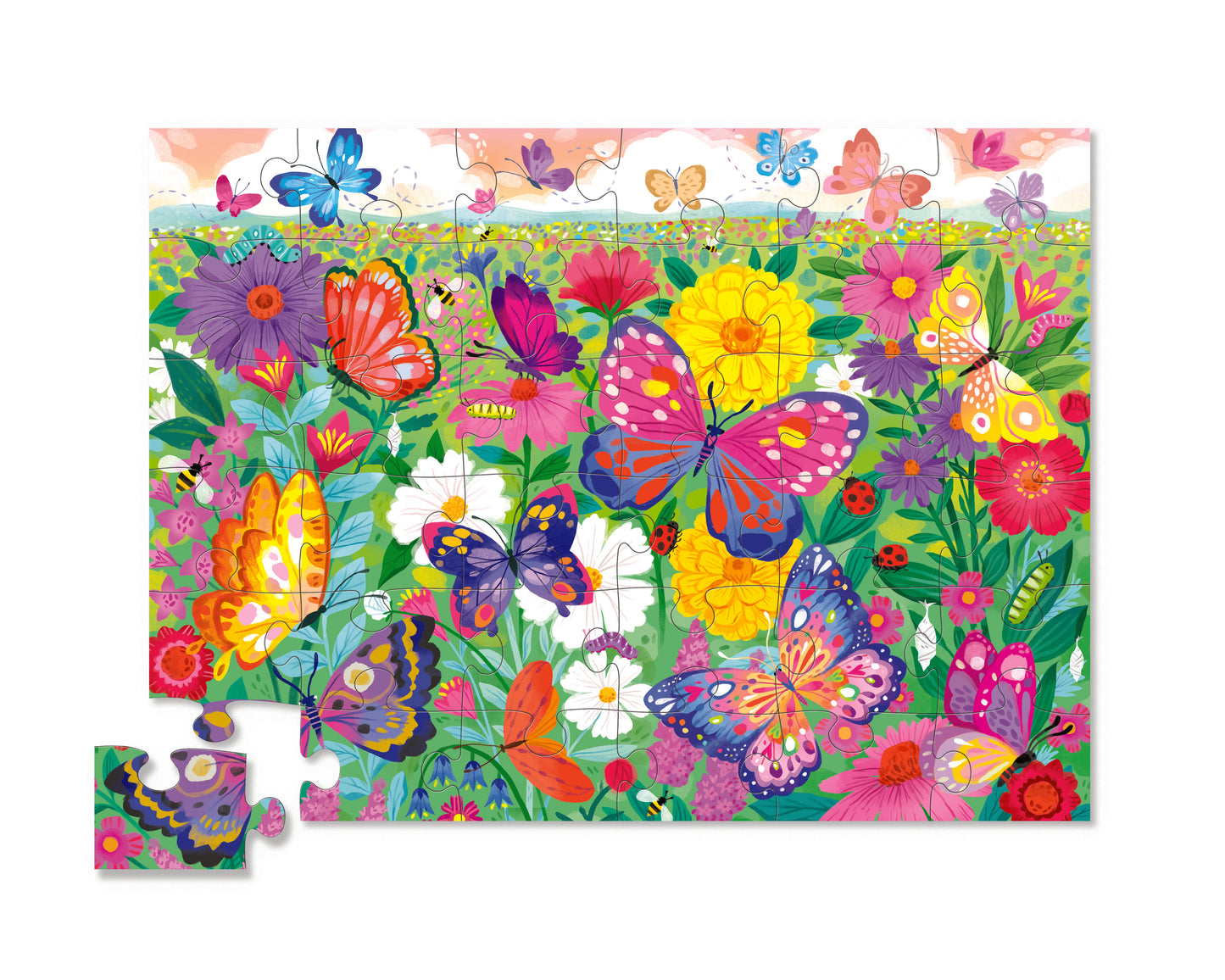 Vloerpuzzel vlindertuin