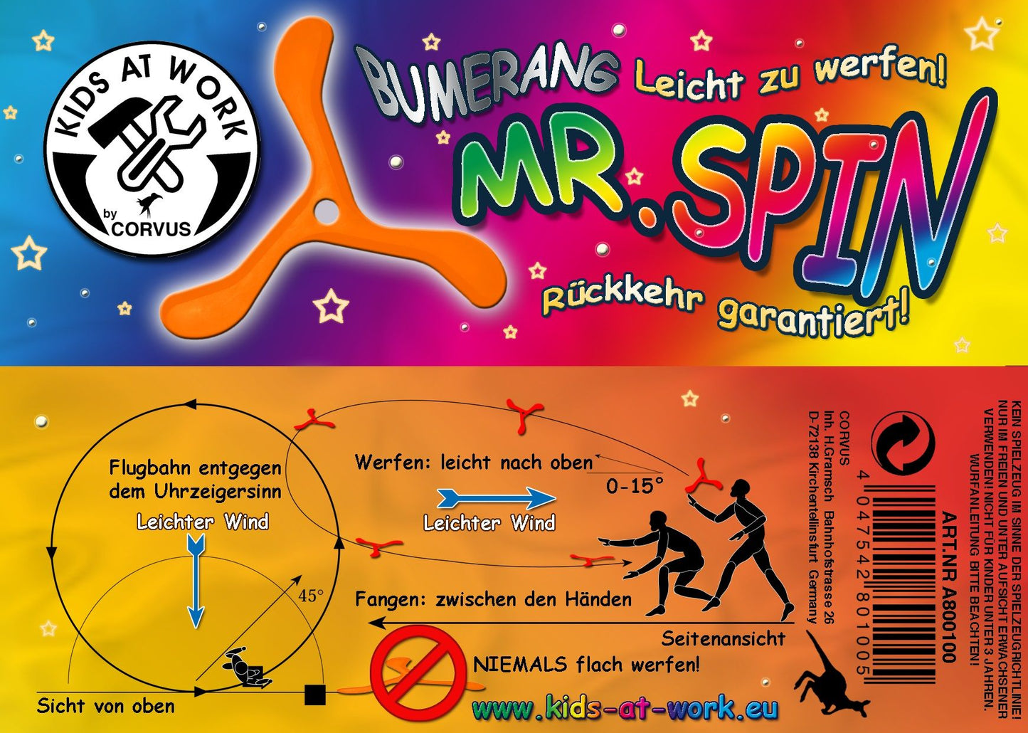 Kids at work boomerang mr.spin