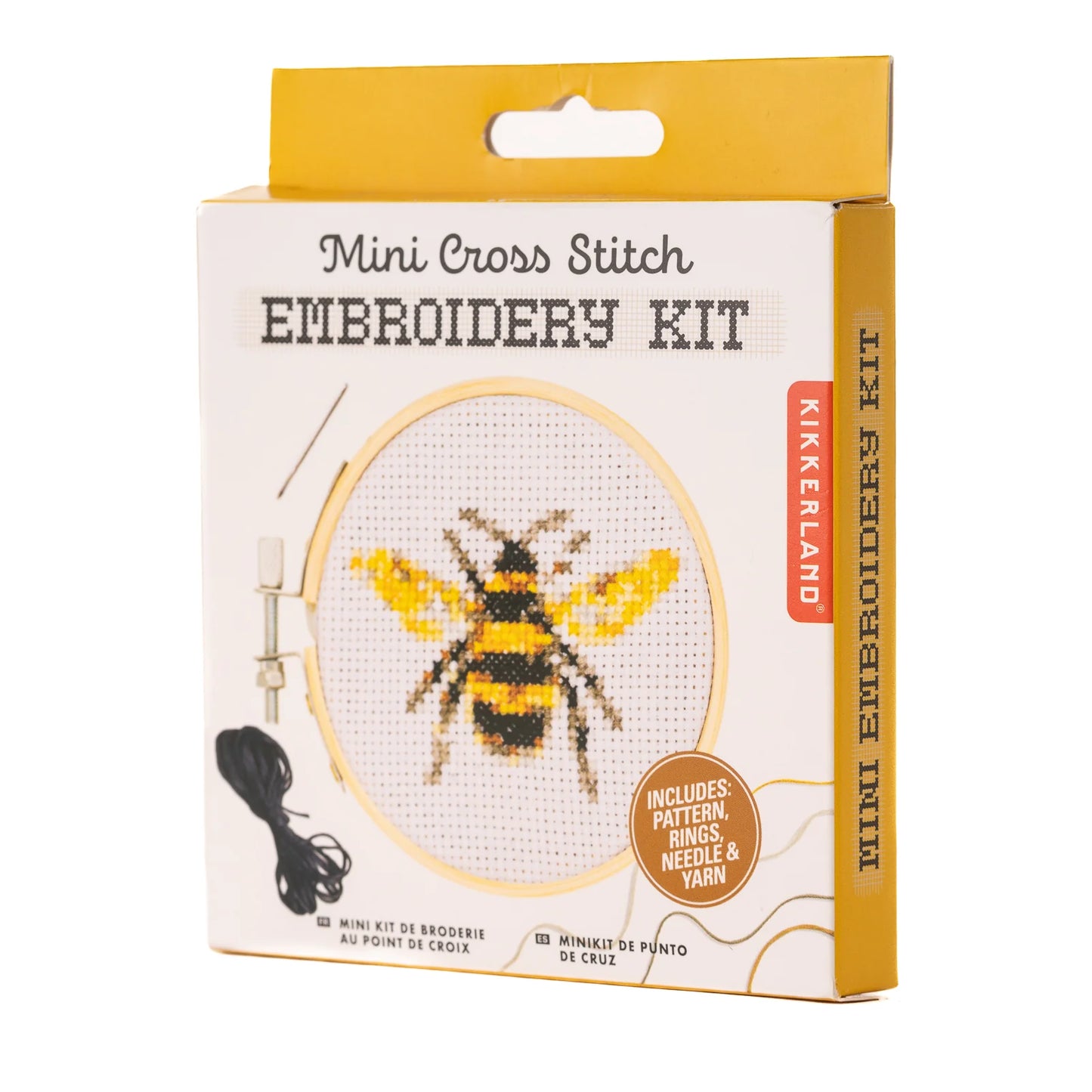 Mini cross stitch embroidery kit bee