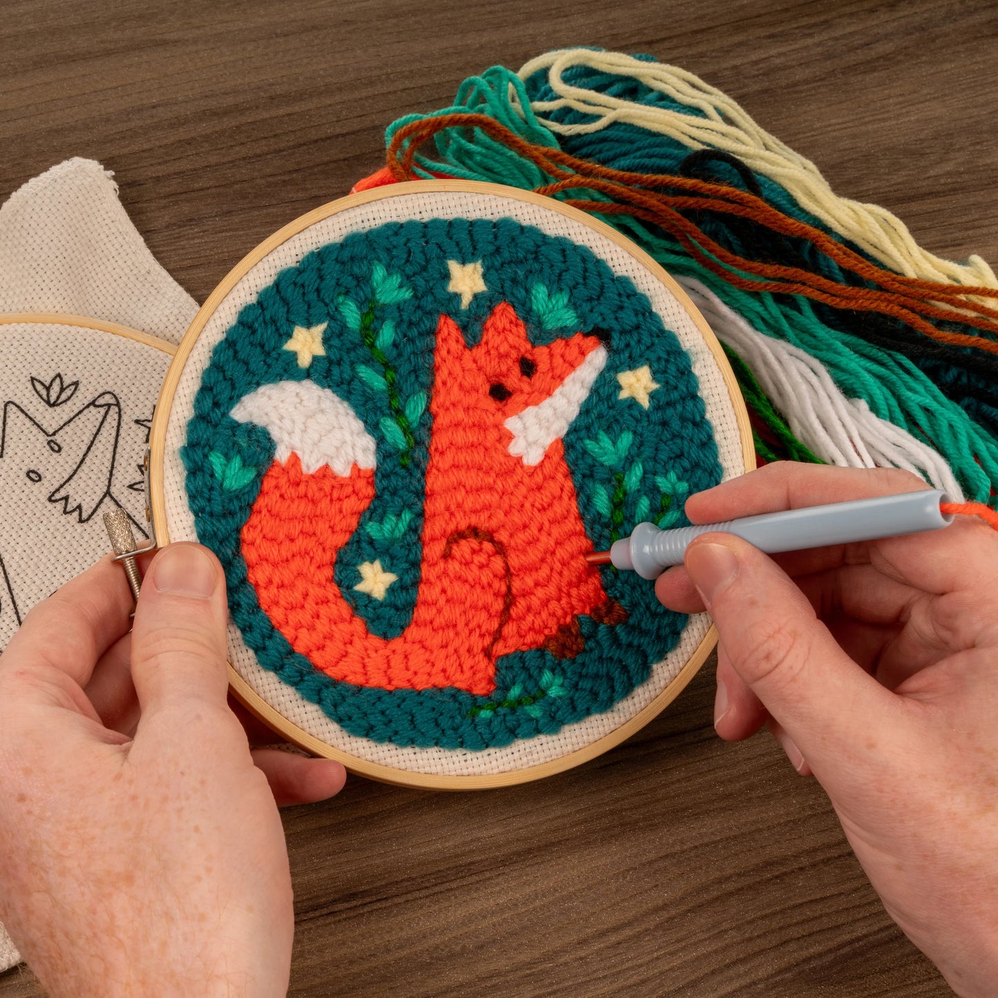 Punch needle kit fox