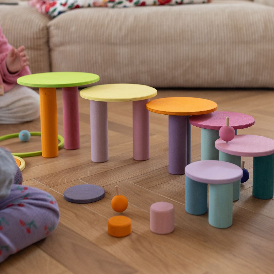 Grimm's spinning tops regenboog 6 stuks