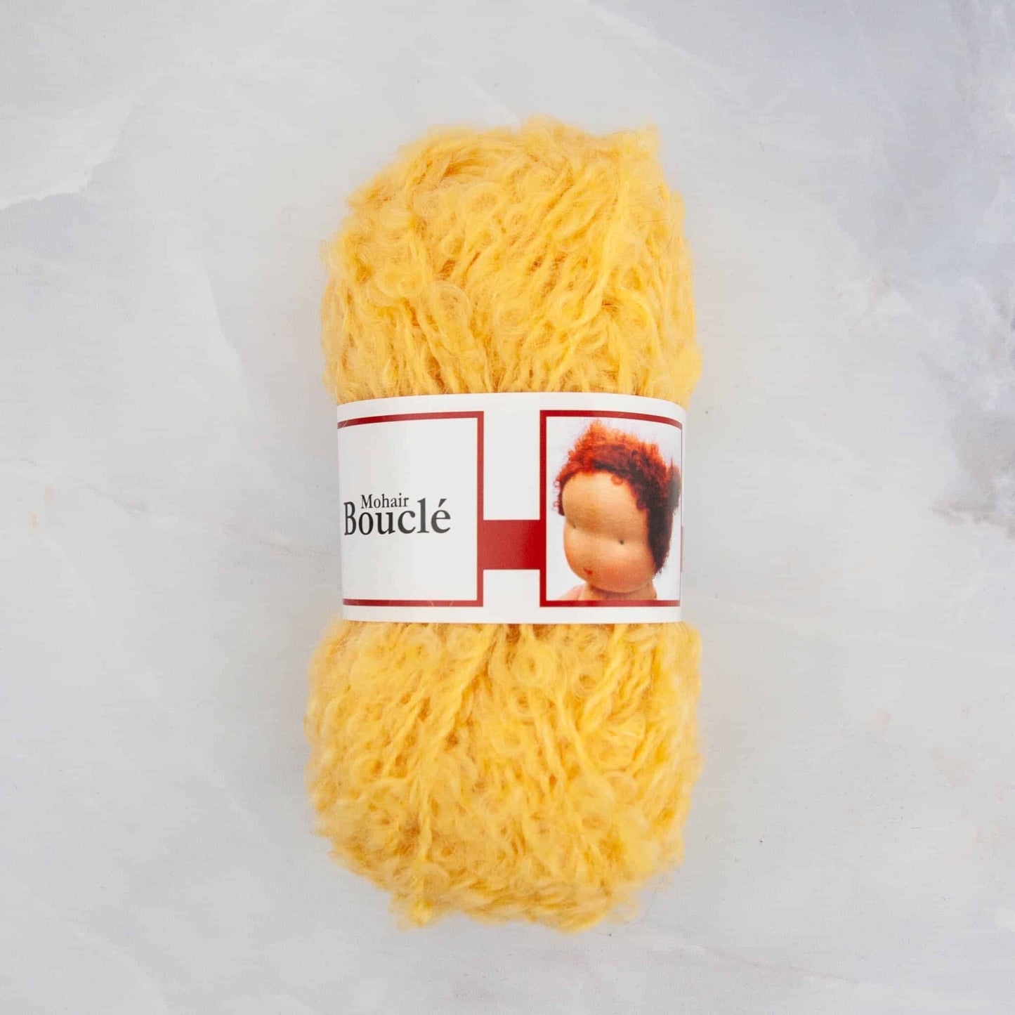 Haartjeswol Mohair Bouclé geel