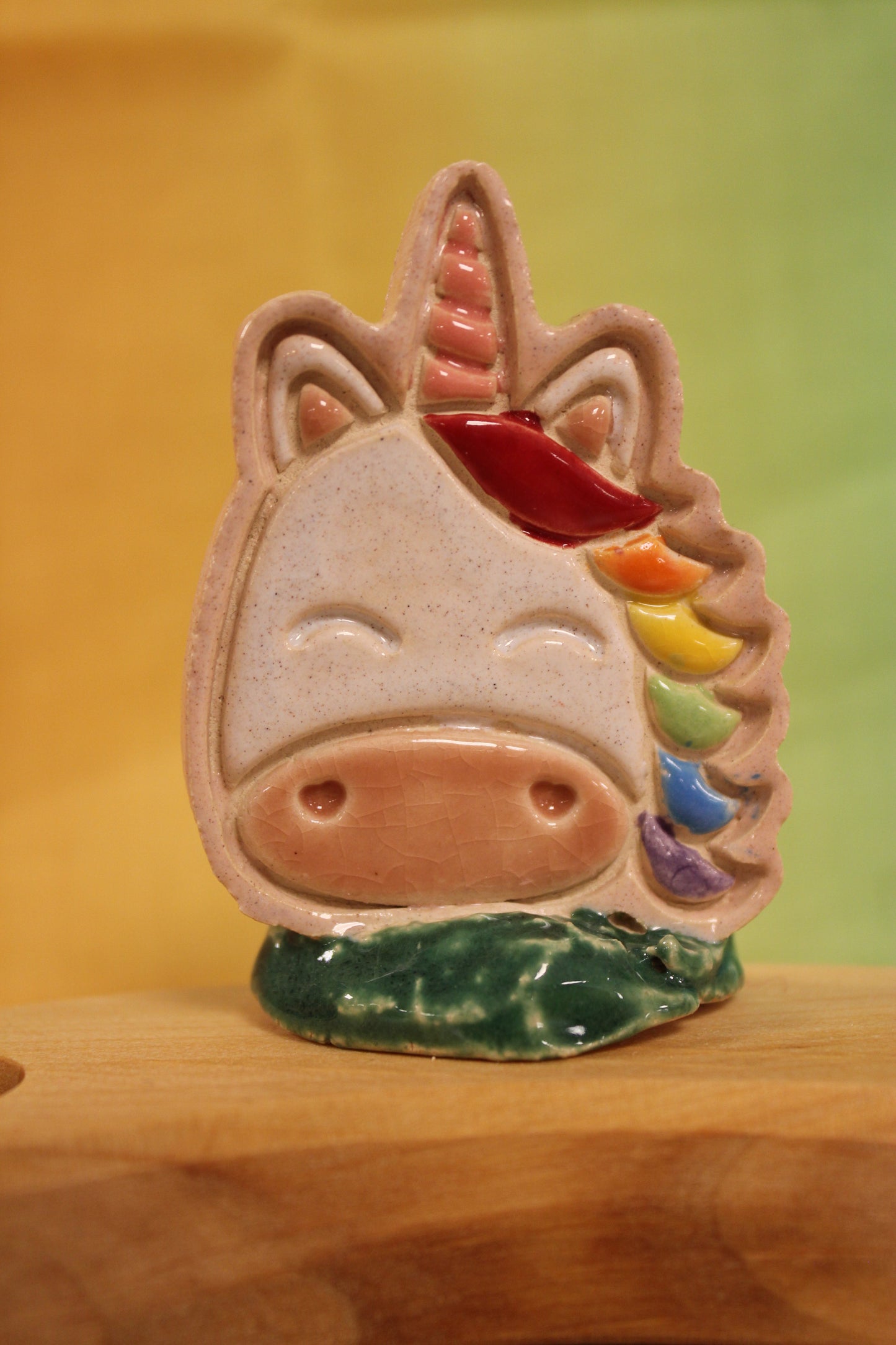Keramiek steker unicorn