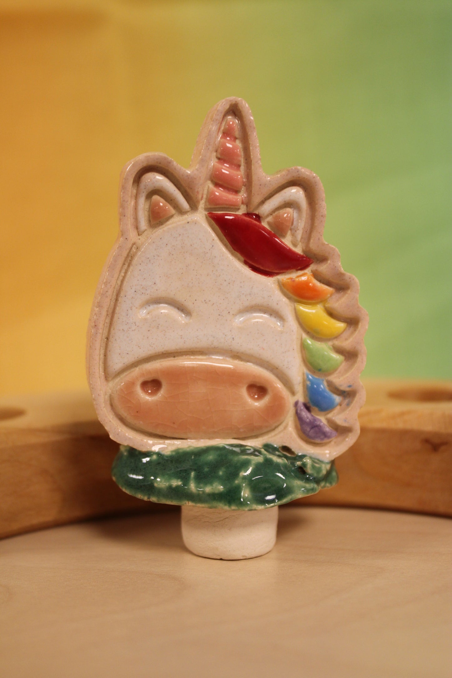 Keramiek steker unicorn
