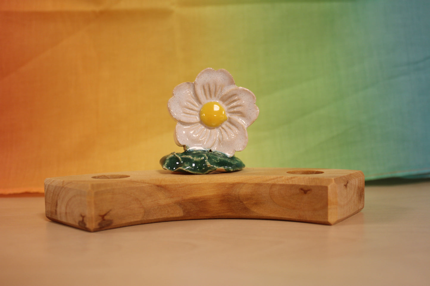 Keramiek steker witte bloem