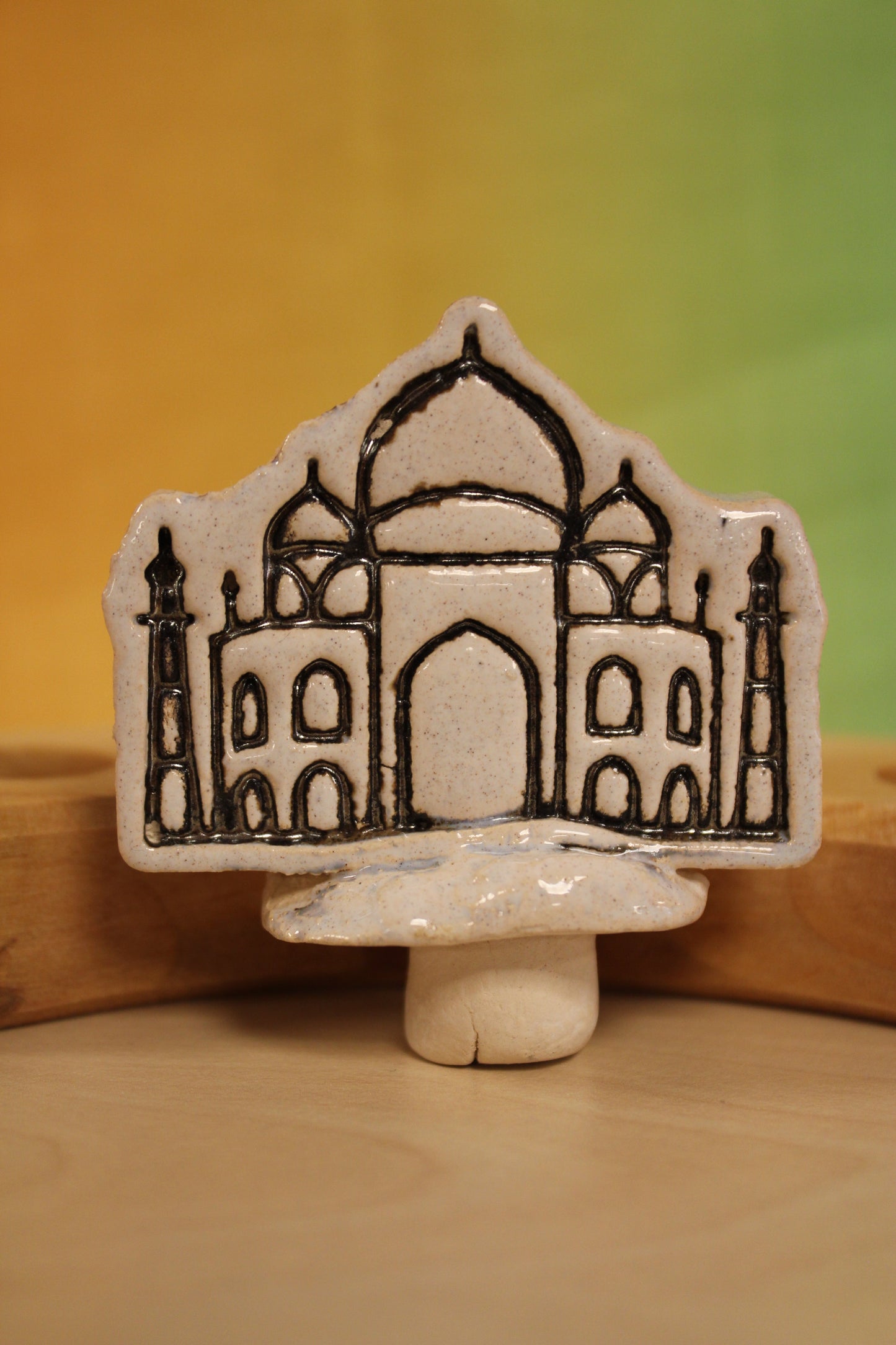 Keramiek steker Taj Mahal/moskee