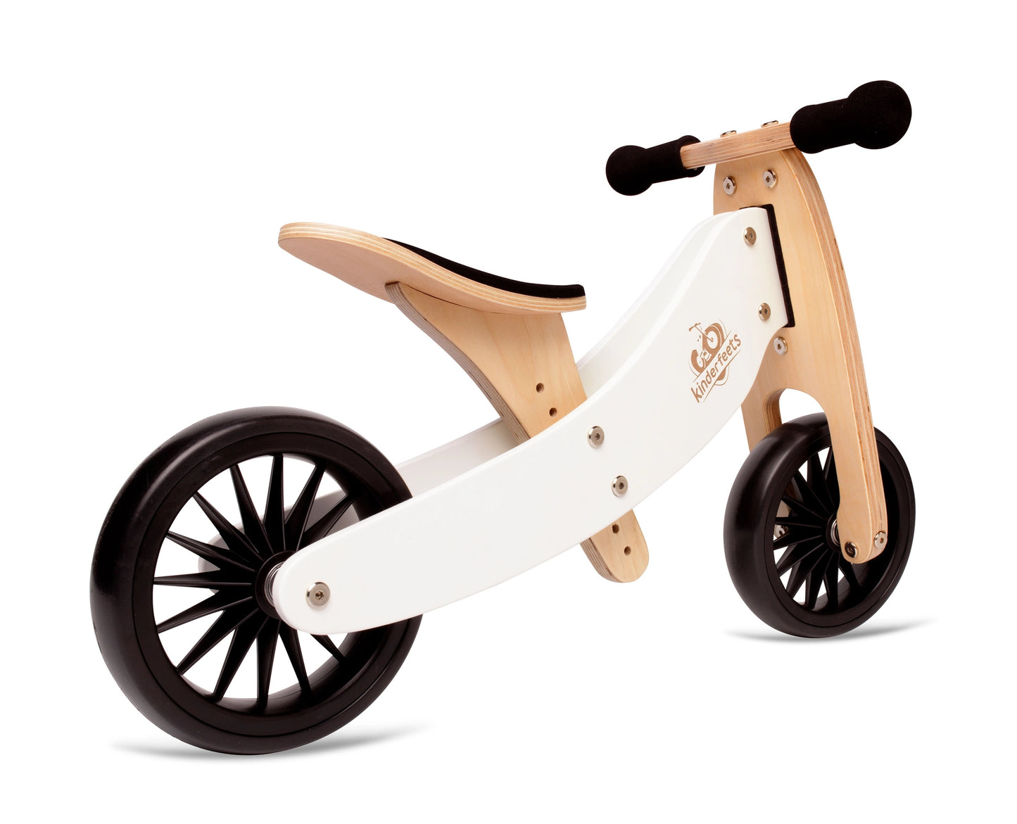 Kinderfeets 2-in-1 houten loopfiets & driewieler Tiny Tot Plus white