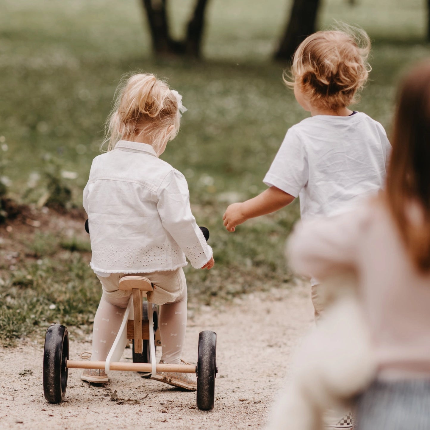 Kinderfeets 2-in-1 houten loopfiets & driewieler Tiny Tot Plus white