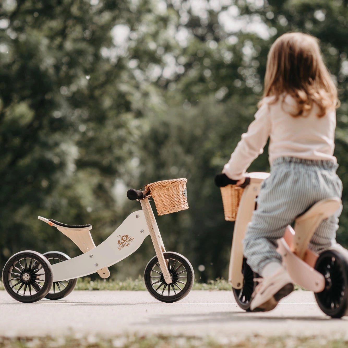 Kinderfeets 2-in-1 houten loopfiets & driewieler Tiny Tot Plus white