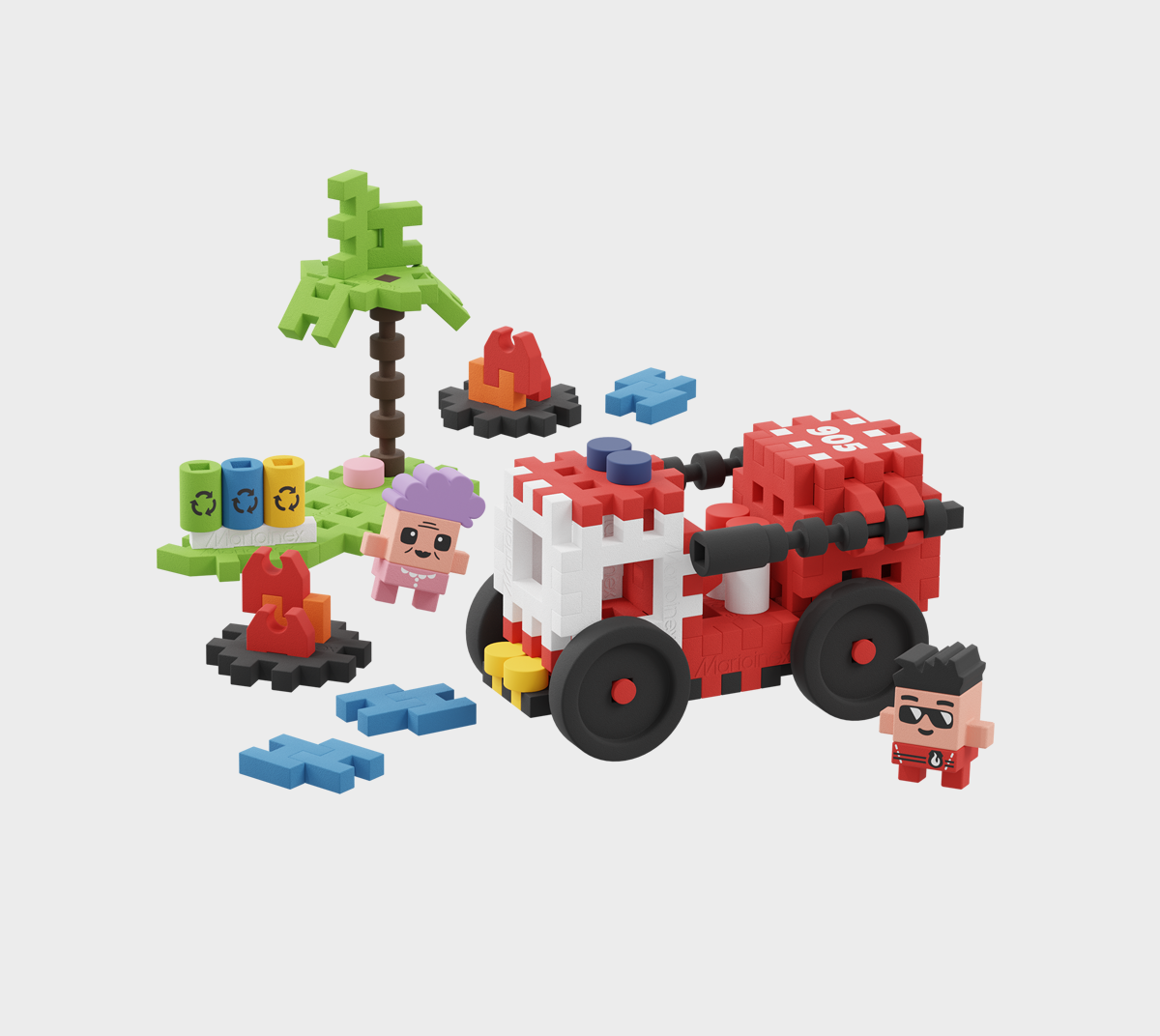 Marioinex mini waffle city fire truck
