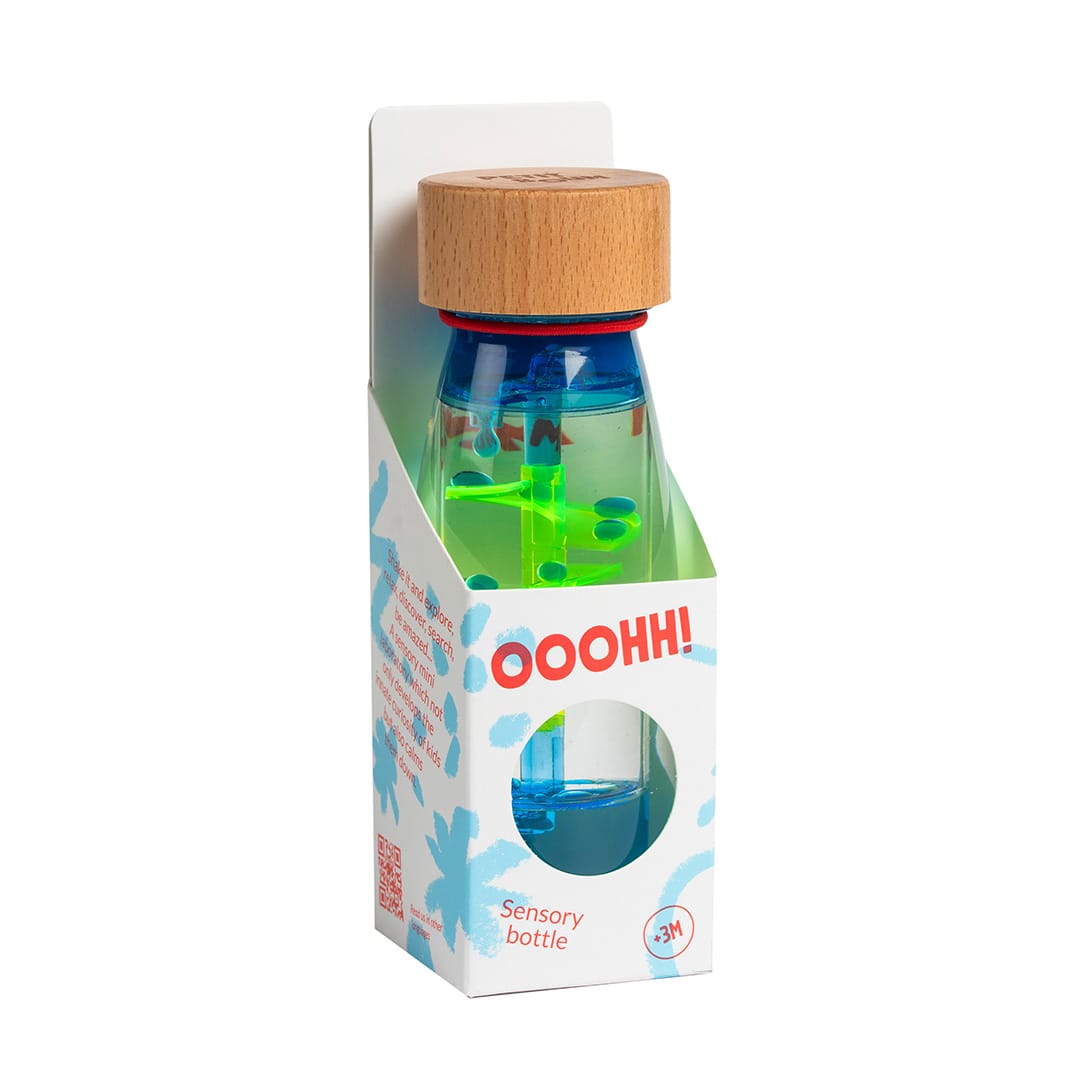 Petit Boum sensorische fles spiraal blauw