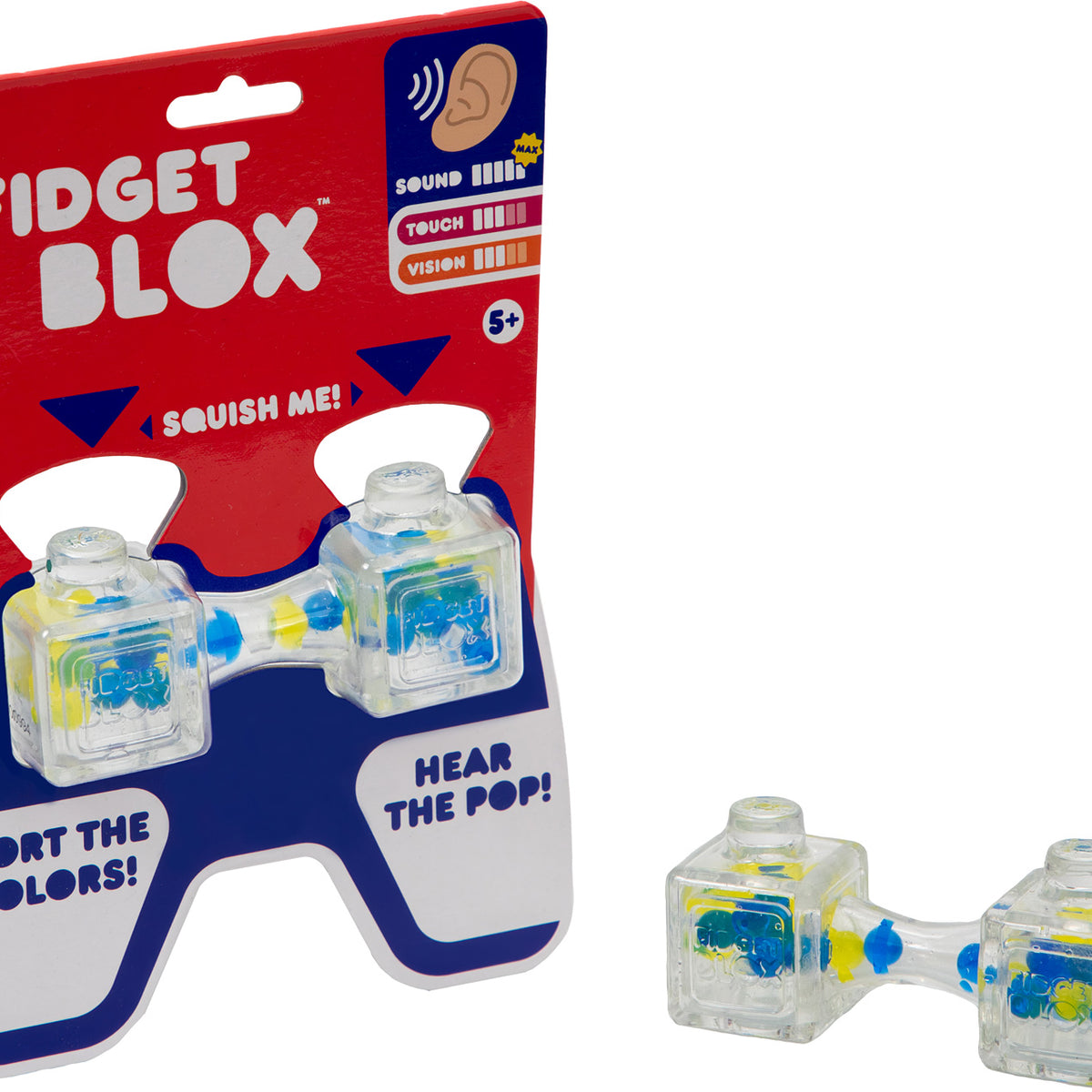 Fidget blox squish me blauw geel
