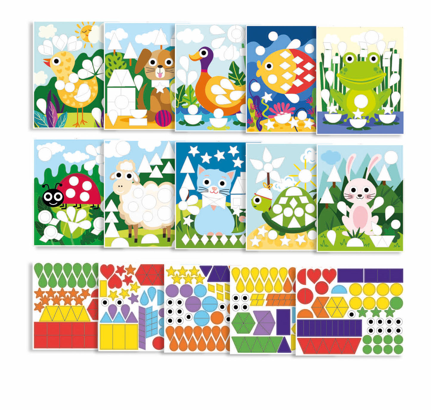 Stickers plakken dieren