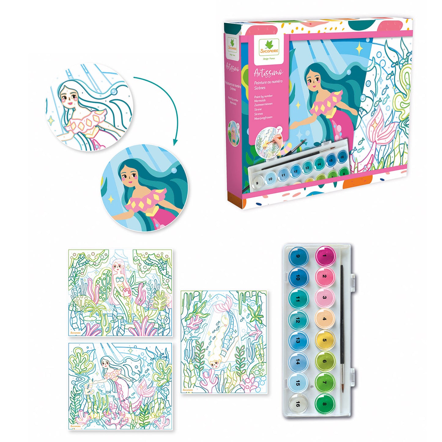 Artissimo paint by numbers zeemeerminnen