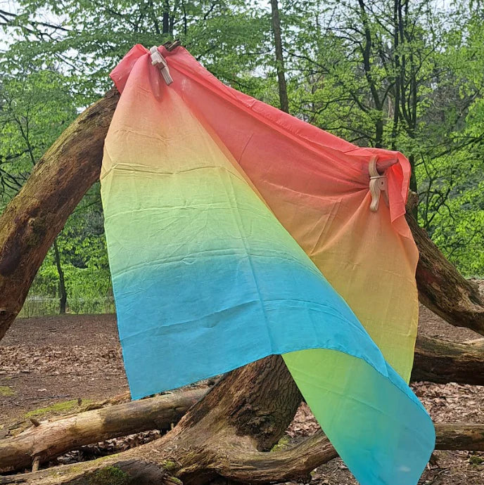 Laura´s play cotton pastel rainbow 120 x 120 cm