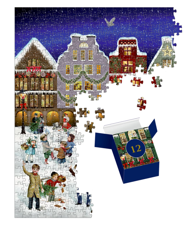 Adventskalender puzzel winter in the city