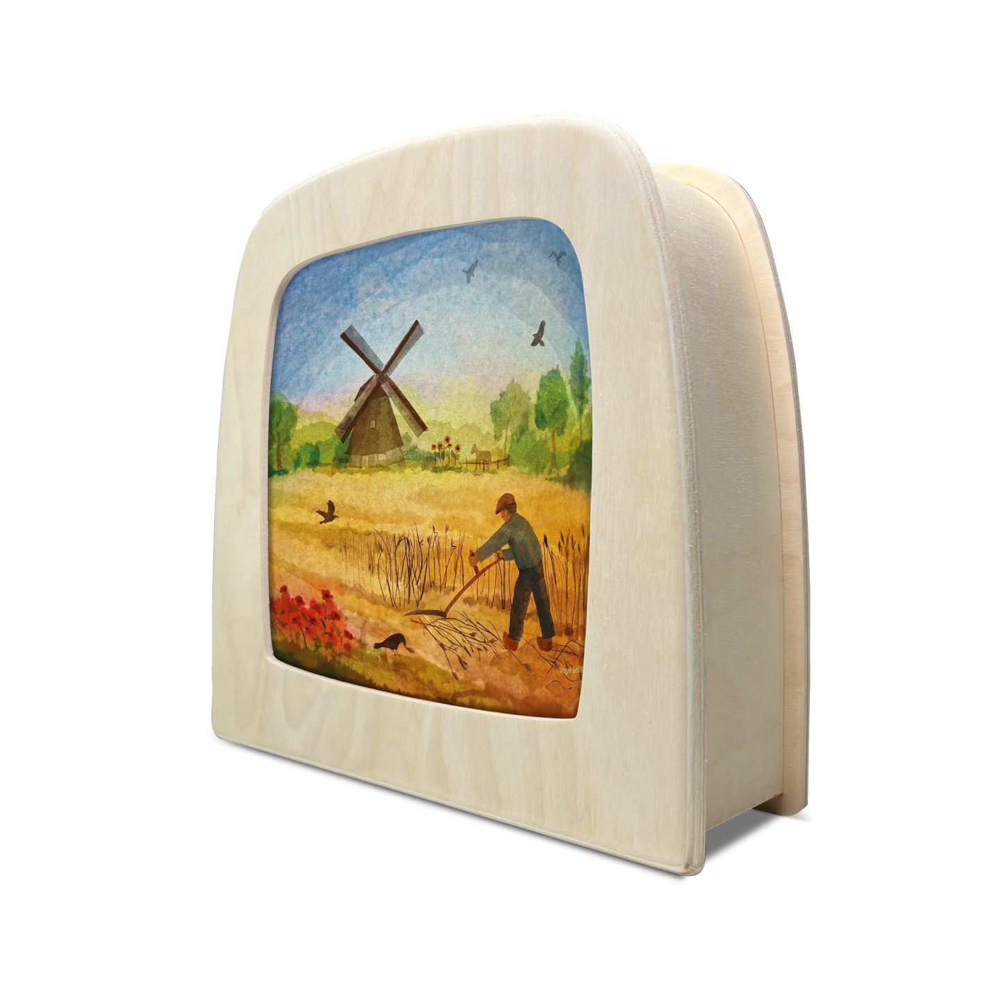 Vogel Geluk - Windmill silhouet