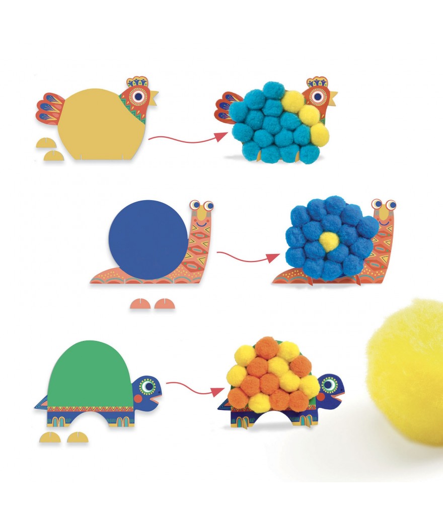 Djeco silhouettes and pompons